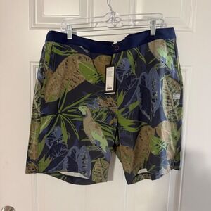 Rhone Barrier Swim Short XL Tropical Floral Green Blue 6 Inch Inseam 101560-961
